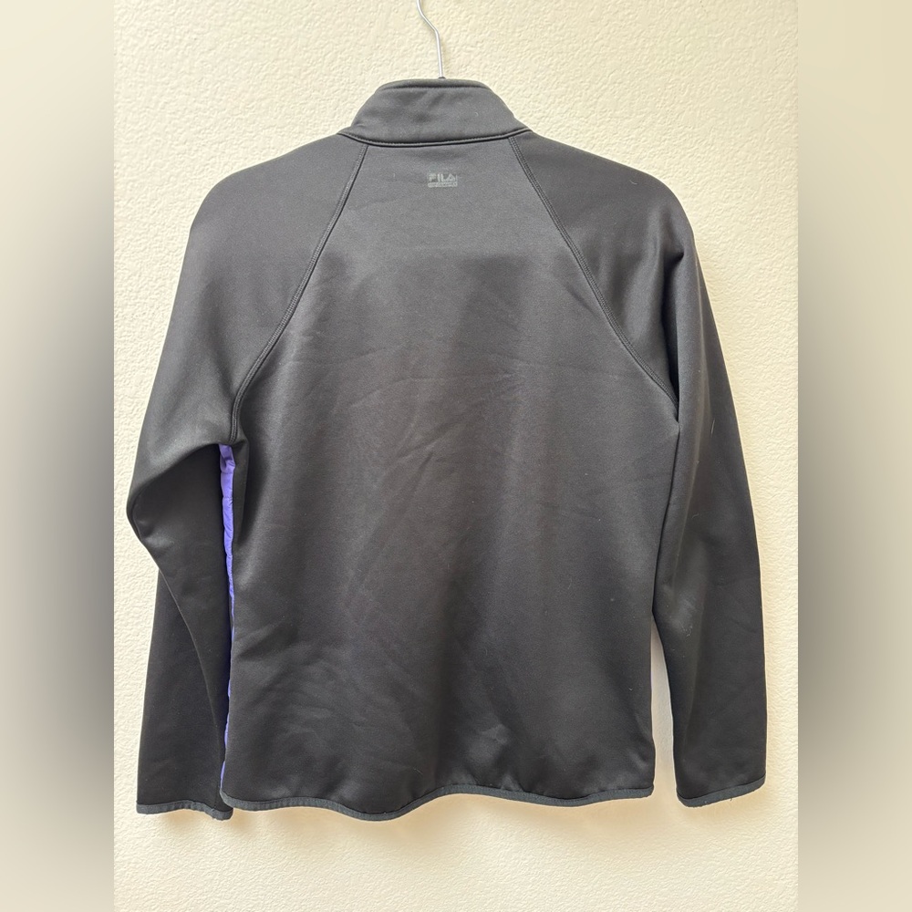 Fila Sport lightweight jacket black purple neon green size medium M quilted 90s - Picture 3 of 14